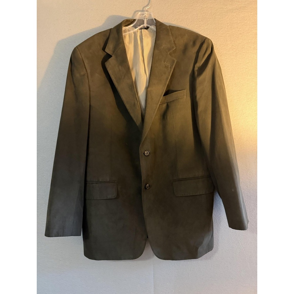 Jos. A. Bank Blazer Sport Coat Mens 40 Green Micropoly Classic Business Jacket
